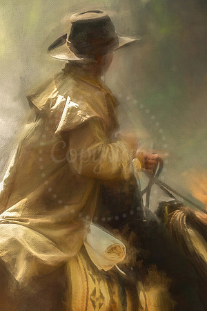 Cowboy on horseback